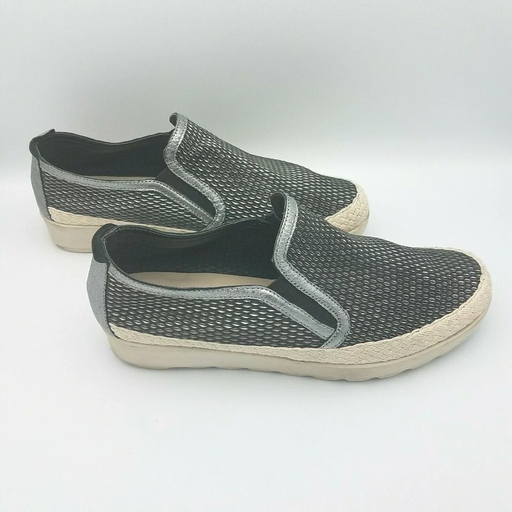 Espadrille‎ Slip On Womens Sneaker The Flexx 7 Call Me Black Silver Shimmer Shoe